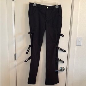 SHEIN Black Pants with Strap Accents